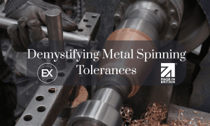 Close-up of a precisely crafted metal component showcasing tight tolerances in metal spinning